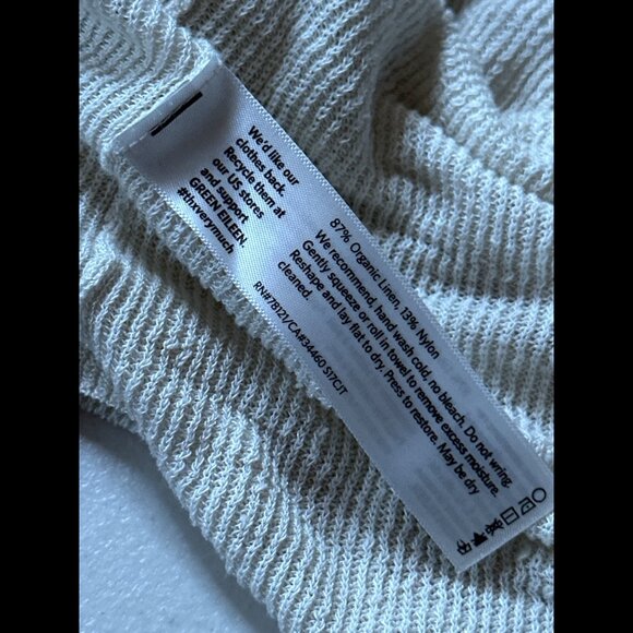 Eileen Fisher Cardigan Medium Full Length Open Front Italian Organic Linen - Picture 7 of 7